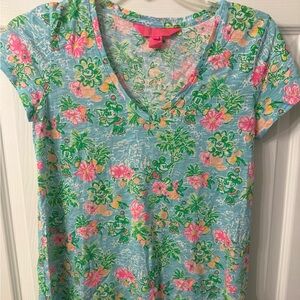 Disney X Lilly Pulitzer V-Neck Tee Mickey and Minnie